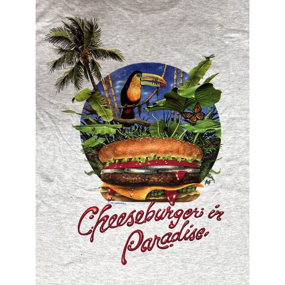 Vintage 80s Caribbean Soul Cheeseburger in Paradise T-Shirt - Picture 4 of 7